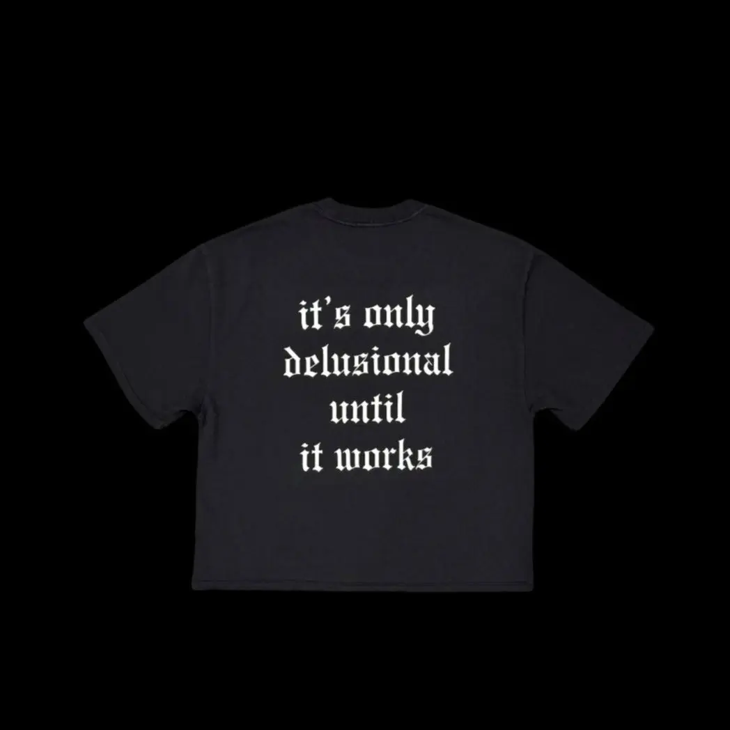 Delusional Reality Cropped Tee - Vintage Black