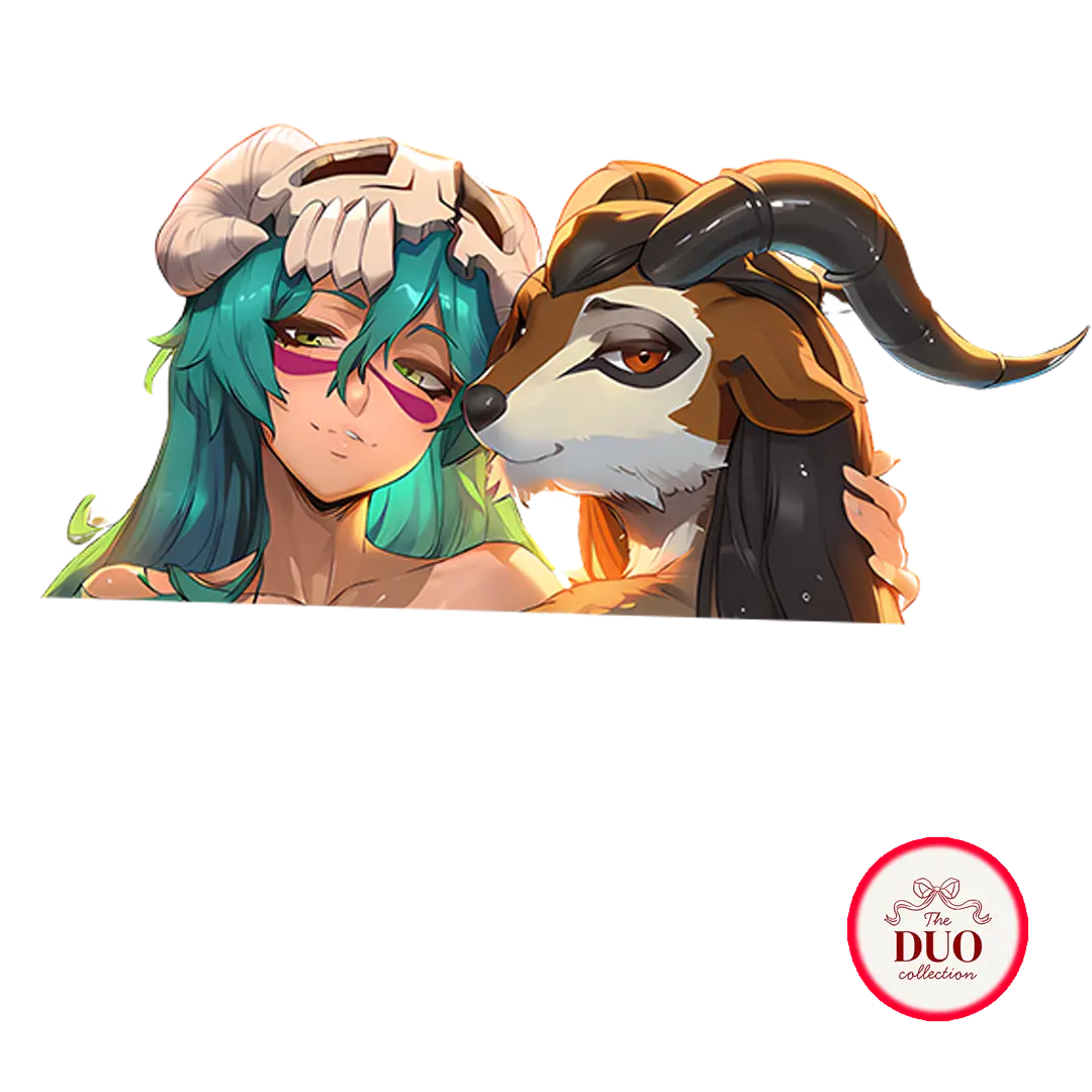 Forest Guardian And Mountain Goat Anime Vinyl Sticker Waterproof Decal Fantasy Duo Laptop Water Bottle Gift