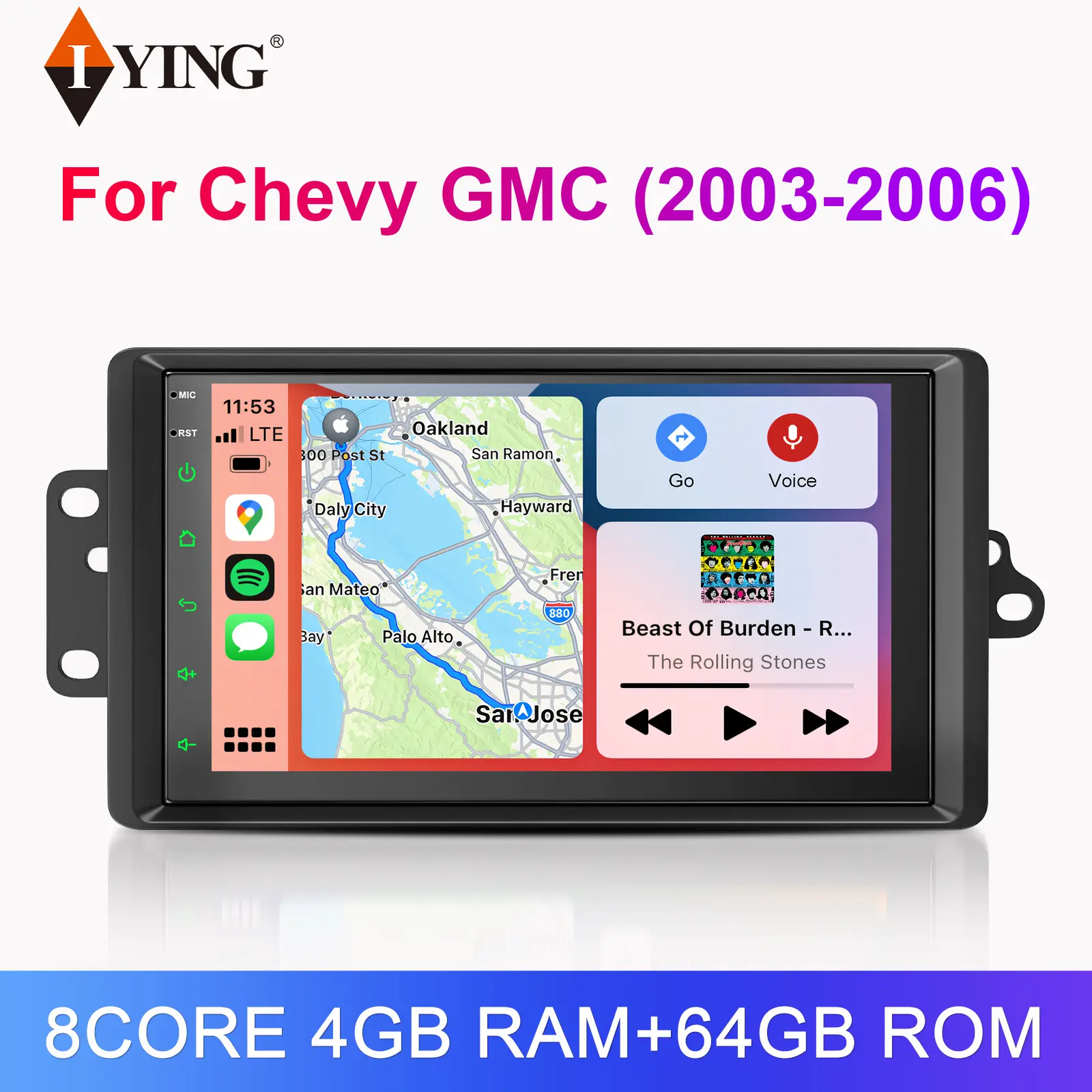 IYING Car Stereo Radio for 2003-2006 Chevrolet Silverado Tahoe GMC Sierra Yukon with 8 Core 7'' Touch Screen Car Radio support Wireless Carplay and Android Auto GPS/Bluetooth/DSP/SWC/FM