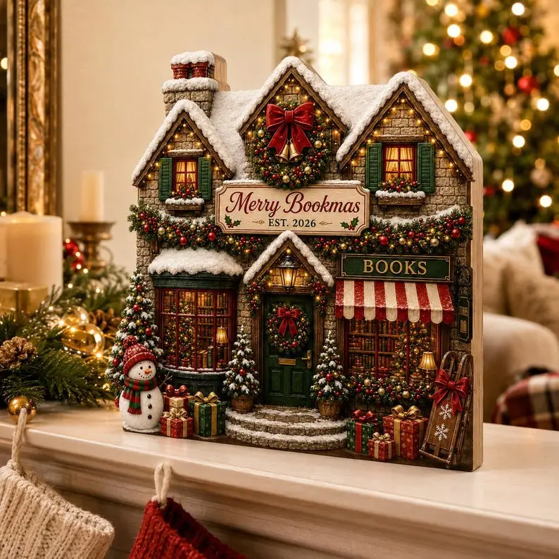 Custom Christmas Gingerbread House Decor, Personalized Family Name Wooden Block, Holiday Mantel Display, New Home Gift for Parents, Vintage Christmas Decor 2026