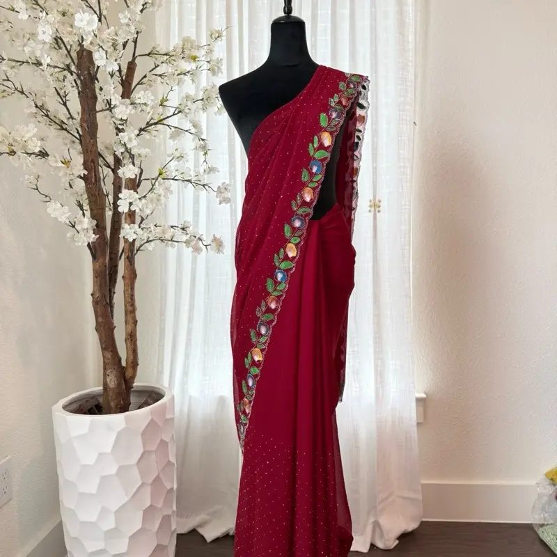 Georgette Saree with Fals pico done