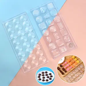 2 Pieces Chocolate Mould Transparent DIY Plastic Polycarbonate Candy Pudding Pastry Making Mold Kitchen DIY Baking Baking Tool