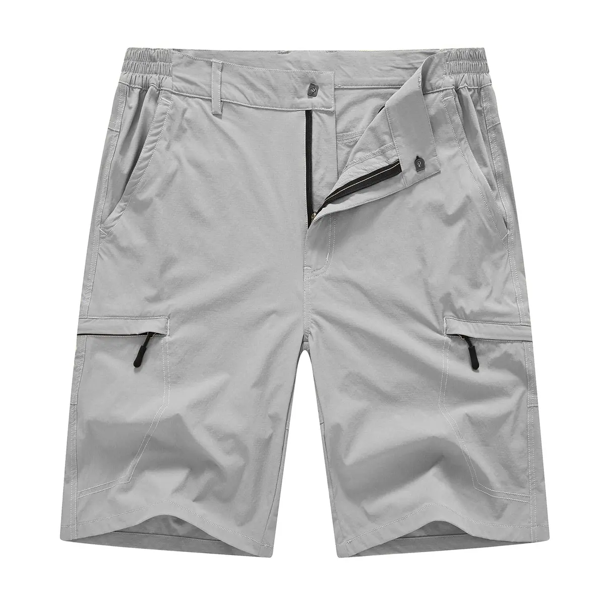 TBMPOY Men's Athletic Cargo Hiking Shorts - Elastic Sporty, Stretch, Quick Dry, Lightweight, Water-Repellent Hike-Dry Fabric Work Shorts with 6 Pockets, Cool All Day for Camping, Travel