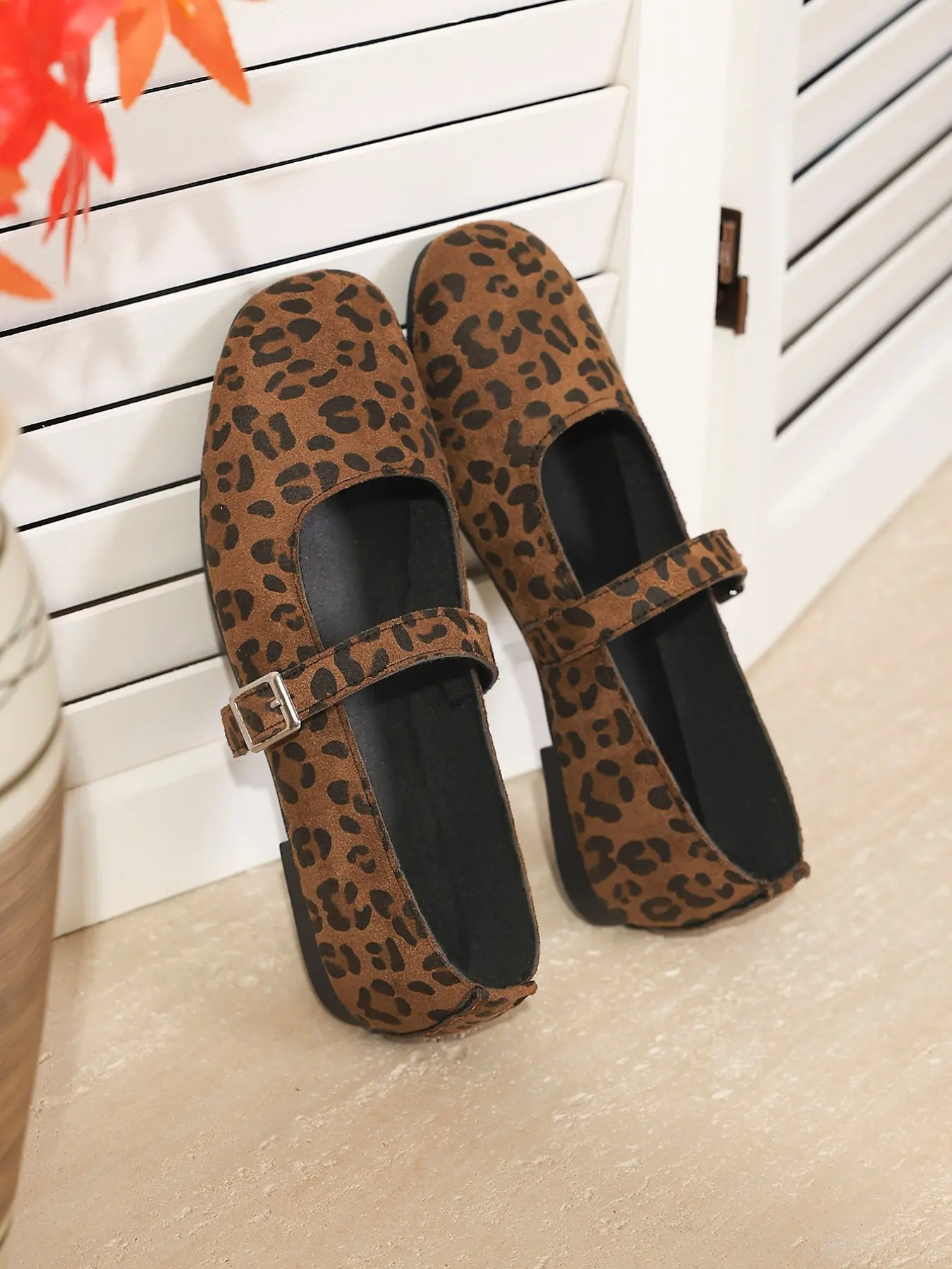 Women's Fashion Leopard Print Ballet Flats, Casual Comfort Cross Strap Design, Lightweight Breathable Shoes for Daily Wear, Everyday Wear Footwear, Leopard Pattern, Walking Shoes, Ballerina Flats, Casual Fall Shoes