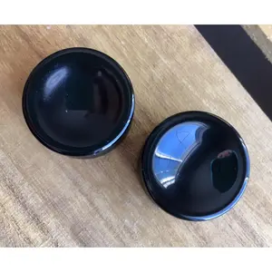 PAIR of Beautiful Organic Concave Black Onyx Stone Plugs - Gauges 0g (8mm) up to 1" (25mm)