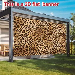 2D Flat Banner Leopard Print Background, Polyester Material, High-Quality Printing, Durable for Indoor Outdoor Use, Party Decoration