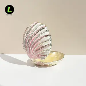 Shell-Shaped Jewelry Boxes: Romantic Glamorous Storage Enamel Color Ocean Shell Jewelry Box Gift Earrings Rings and Birthday Gifts Creative Handmade Ornaments