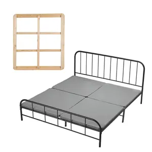 King Size Bunkie Board, 1.5 in Bed Board Slats with 200D Oxford Cloth, Wooden Mattress Support for King Size Bed, Easy Assembly Support under Mattress, 4 Piece, Gray