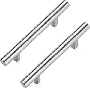 Cabinet Pulls Brushed Nickel Stainless Cabinet Handles, for Kitchen and Bathroom Cabinets, 5 Inch Length, 3 Inch Hole Center