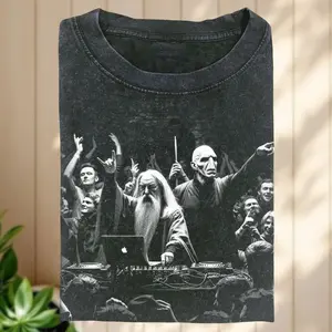 Dark Wiz DJ Shirt, Funny Wizard Party Tee, Comfort Colors Fantasy T-shirt, Gift for Magic and HP Lovers