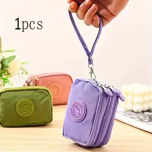Mini Coin Purse with Three Zippers, Easy-To-Carry Keychain Wallet for Women, Wallets Women, Simple Design Small Money Bag, Perfect for Daily Use