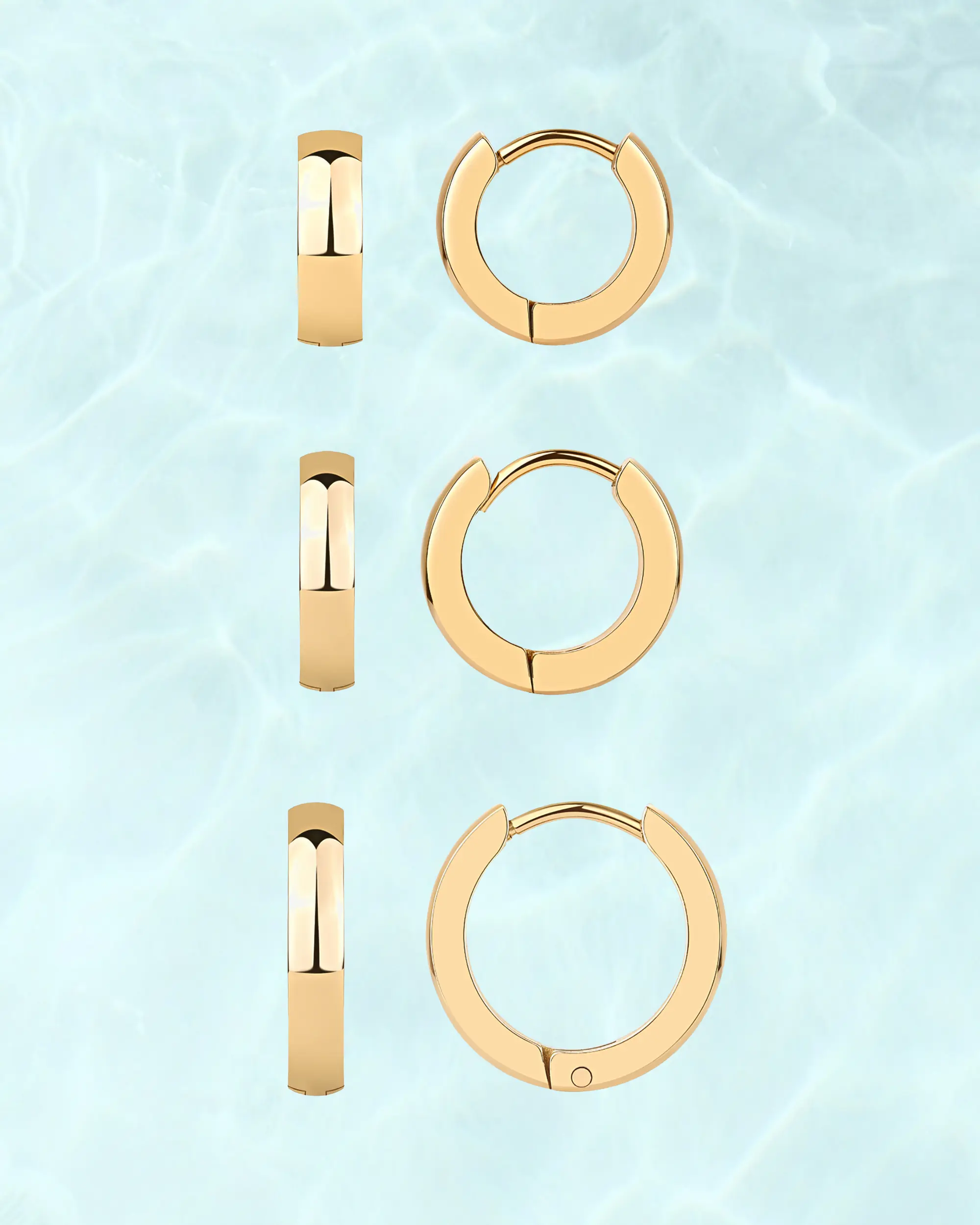 PAVOI Waterproof Hoop Earrings Set for Women - 14K Gold Plated Huggie Hoops Packs - Small, Thin, Chunky & Cascade Graduated - Dainty Stainless Steel Earrings