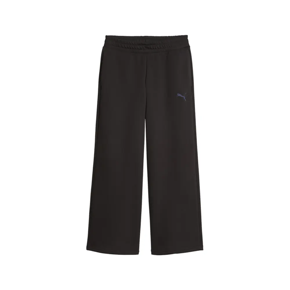 PUMA Womens Elevated Essentials Fleece Wide Leg Sweatpants Casual - Black
