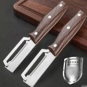 Multi-Functional Peelers for Kitchen - Razor-Sharp Stainless Steel Blade, Ergonomic Wooden Handle, Dual-Use Bottle Opener, 20x6x3.5cm, 86g, Safe & Durable