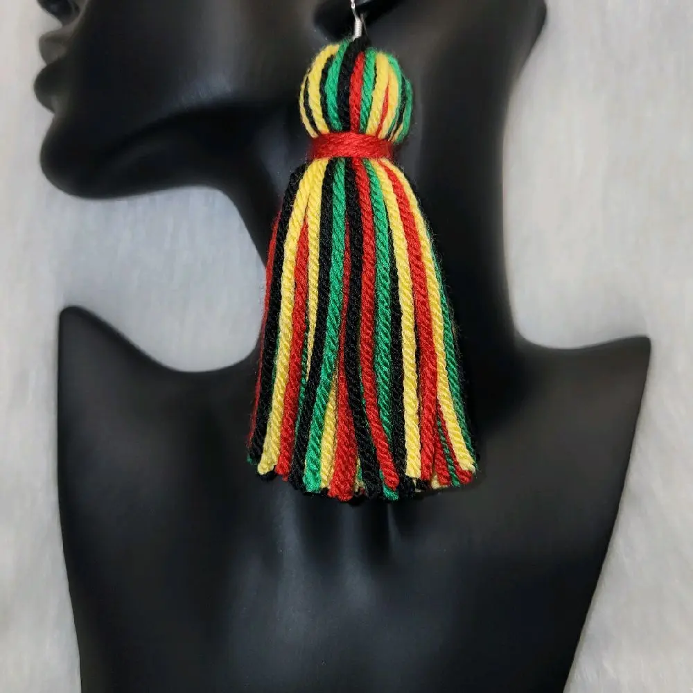 Teez Unique & Klassy Tassel Earrings, Made With Love, "Tha World Is Mine" Design