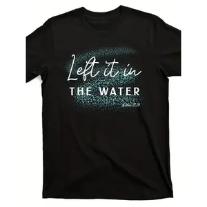 Men's & Women's Christian Baptism T-Shirt - Matthew 28:19 Scripture & Baptism Symbol - 220gsm Pure Cotton Retro Religious Tee for Church Events, Christian Apparel