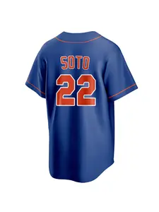 Men's and women's embroidered baseball jersey #22, blue V-neck button design, breathable and durable nylon fabric, casual retro style, perfect gift for fans for training, games, parties and get-togethers