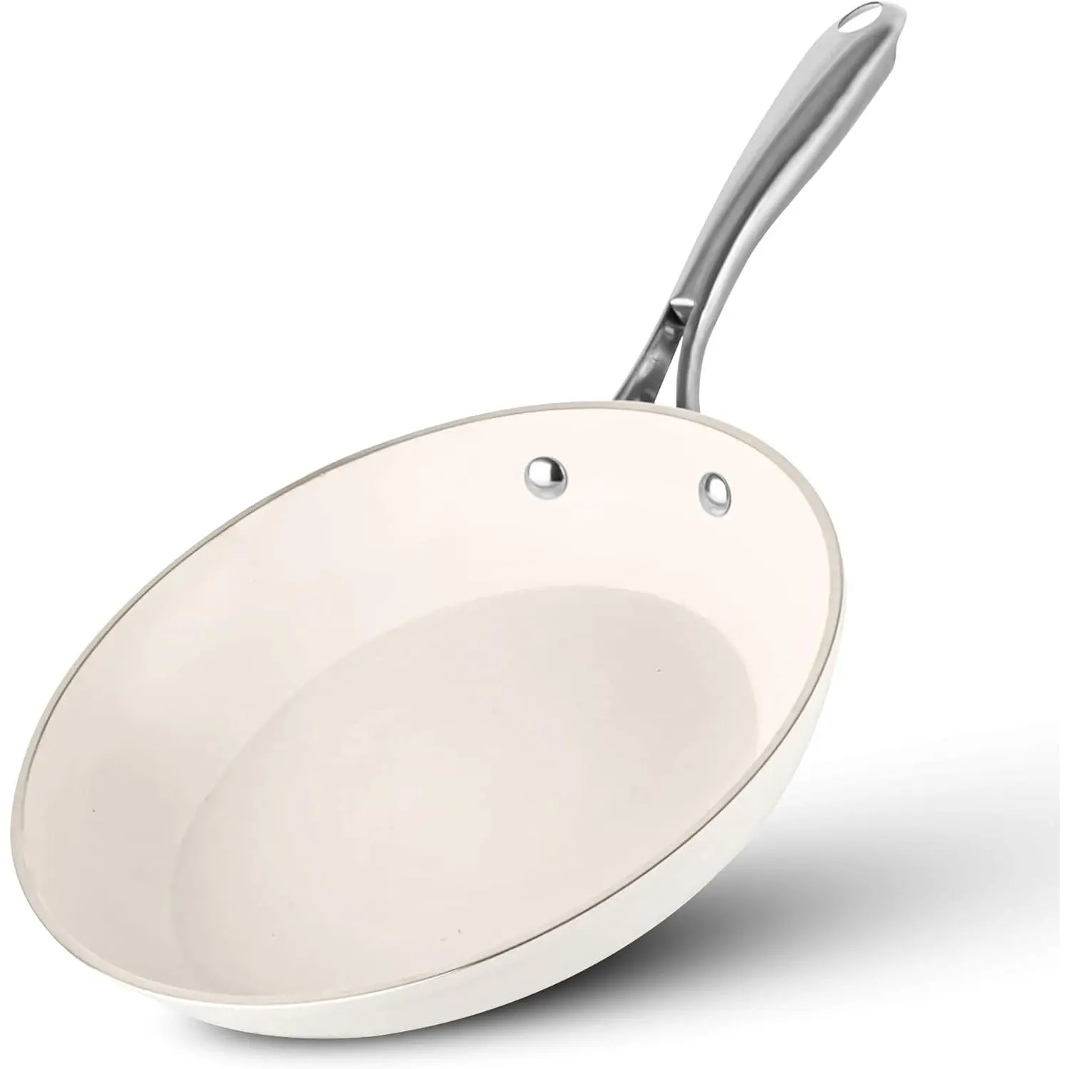 10-Inch Nonstick Oil-Resistant Ceramic Frying Pan - Non-Toxic, Stay-Cool Handle, Oven & Dishwasher Safe Cookware for Home Kitchen Use