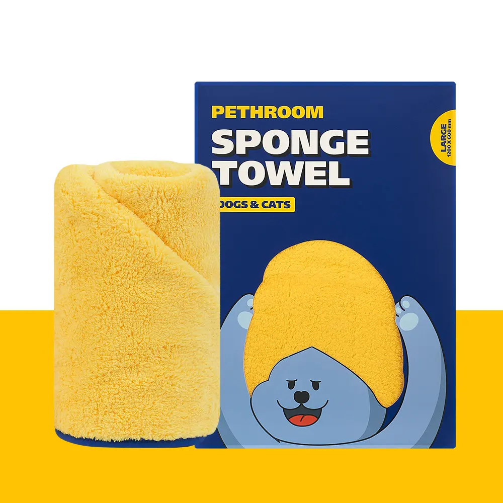 PETHROOM Sponge Towel for Cats and Dogs | (Large) 23.6" x 47.2"