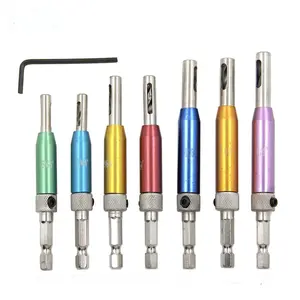 7-Piece Colorful Hinge Drill Set for Doors and Windows, New Door Hinge Hole Cutter, Woodworking Drill Bit Set for Precision Boring