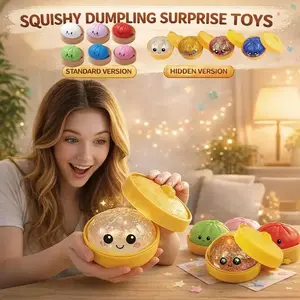 1pc Expressive Big Dumpling Squishy - Blind Box, Mysecret Bun Fidget Toy, Soft TPR Material, Stress Relief, Unboxing Surprise,rare squishy Random Style per Pack.Valentine's Day and Easter gifts, suitable for children to exchange gifts