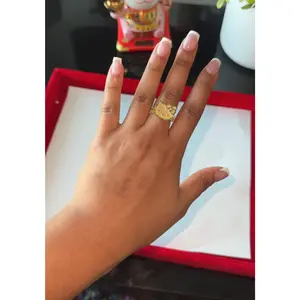 18K HK Face Ring