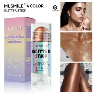MLSMILE Glitter Stick - Multi-Use Highlighter for Face & Body, Long-Lasting Moisturizing Formula, 4 Color Options, Viral Luminous Makeup Bronzer Blend, 11g - 01# - Cosmetic