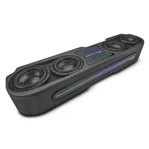 Jeep JT Gladiator Loaded Under Rear Seat Subwoofer Enclosure with 4 X 8" ZR8.2D, Leather Wrapped and Digital LED Lights | 1800 Watts RMS @ 1-Ohm