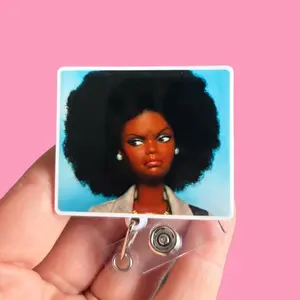 Glitter My Badge Funny face meme badge reel for nurse and hospital workers. Badge clip Badge pull - Retractable swivel clip with a 360 rotation. Great gift for coworker