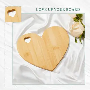 Heart-Shaped Bamboo Cheese Board with Wooden Knife and Fork, Ideal for Bridal Parties, Weddings, Birthdays and Valentine's Gifts, Romantic Wooden Cheese Board, Heart Shape Design