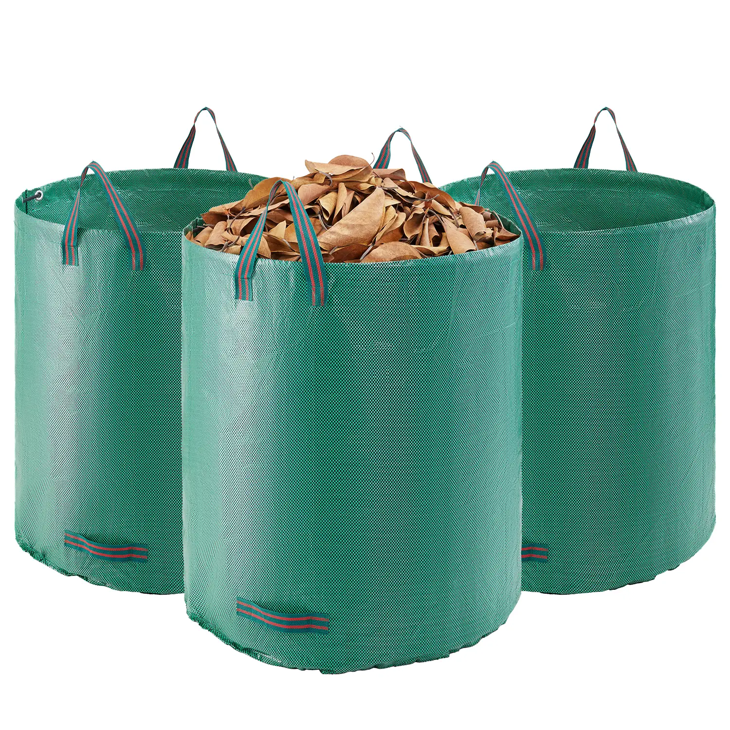 【DealsForYouDays】VEVOR 3-Pack 72 Gallon Reusable Yard Waste Bag,Large Lawn Garden BagsHeavy Duty Collapsible Garden Leaf Trash ContainerStand-Up Grass Clipping Binwith Reinforcement Ring and Handles26.4x30 in