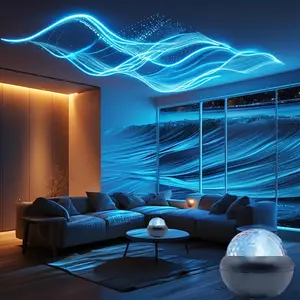 USB Powered Aurora Projector Light, Remote Control 7 Color Changing Dynamic Aurora Light, Portable LED Light for Bedroom, Living Room, Various Venues, Projector Lamp