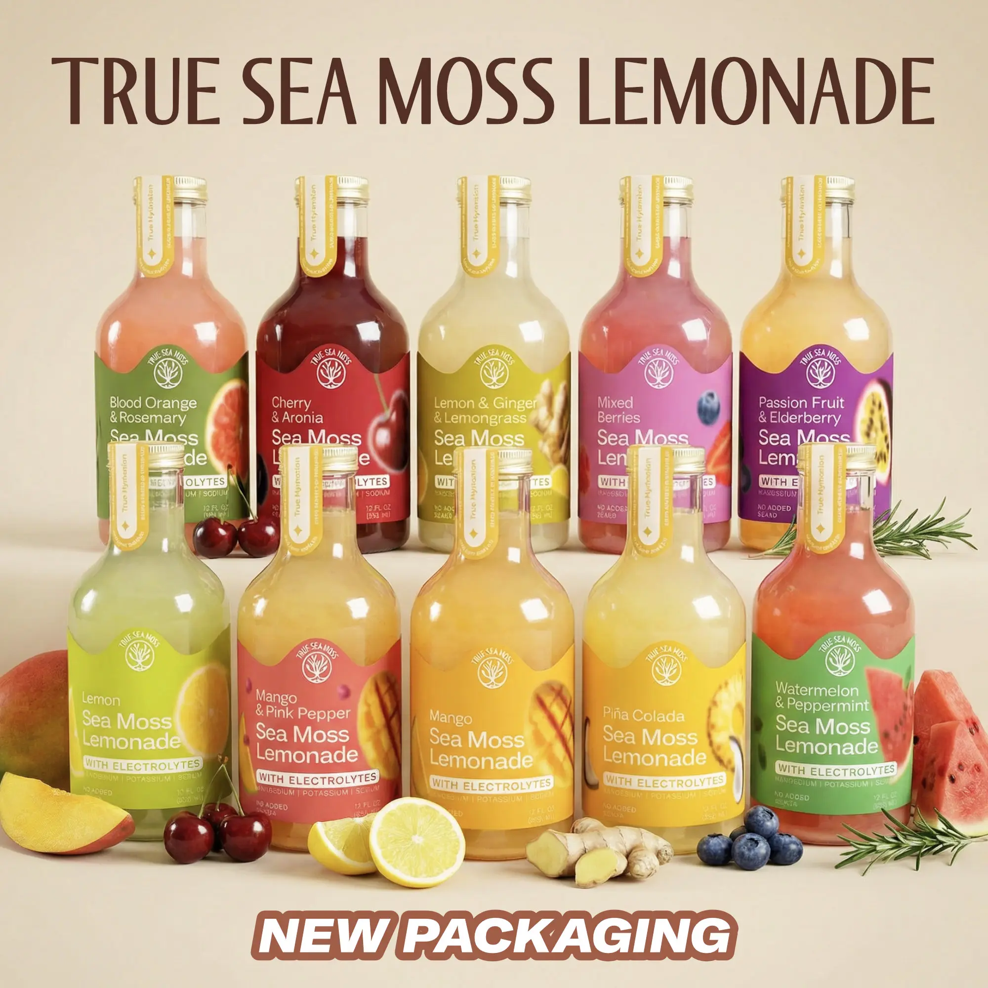 True Sea Moss Lemonade Pack of 4 – Rich in Essential Minerals That Support Overall Vitality