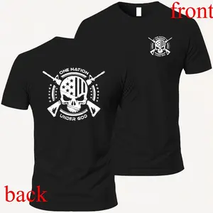 One Nation Under God Graphic T-Shirt Casual Crew Neck Made In USA For Women For Men [SaffronSequin cotton t-shirt/sweatshirt/hoodie, soft and comfortable]