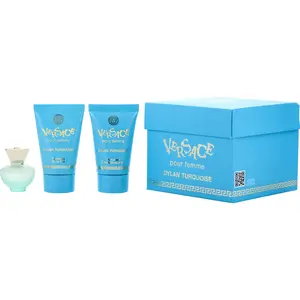 Versace Dylan Turquoise Set-Edt 0.17 & Body Gel 0.8 Oz & Shower Gel 0.8 Oz For Women