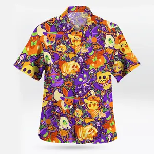 Halloween Party Shirt – EeveeMimikyu Design, Aloha Shirt, Tropical Vibe, Anime Hawaiian Shirt for Fans #alohashirt #hawaiianshirt #tropicalvibes #summeroutfit #beachwear #viraloutfit