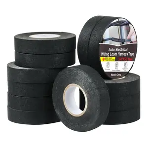 12-Pack Wiring Harness Tape 3/4'' x 50Ft high Temp Wire Loom Harness,Cloth Electrical Tape,self-Adhesive Fabric Tape for Automotive, Industrial Equipment,Noise Damping, Indoor Wire Equipment
