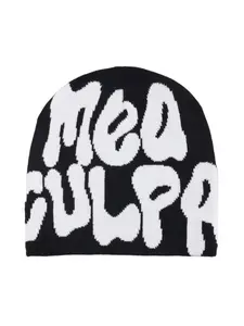 Unisex Street Style Letter Pattern Beanie Hat, Y2K Trendy Soft Fitted Beanie, Fashionable Warm Knitted Hat for Fall & Winter