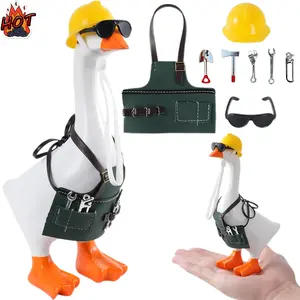 7 Inch Desk Goose Outfits Mini Desktop Goose Clothes and Accessories for Magnetic Goose Key Holder Gardener Home Repair Set Cute Home Decor Perfect Housewarming Gift