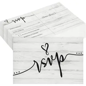 60 Pack RSVP Postcards for Wedding, Rehearsal Dinner, Bridal Shower, Birthday Party with Mailing Side (4x6 In)