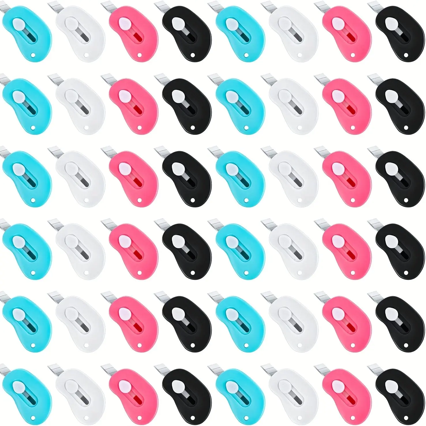 48Pcs Cute Telescopic Mini Cutters - ABS Plastic Office Cutting Supplies, Portable Multifunctional Clipping Tool Paper Trimmers & Blades, Everyday Carry Pocket Gadget for Classroom Supplies, Workshop