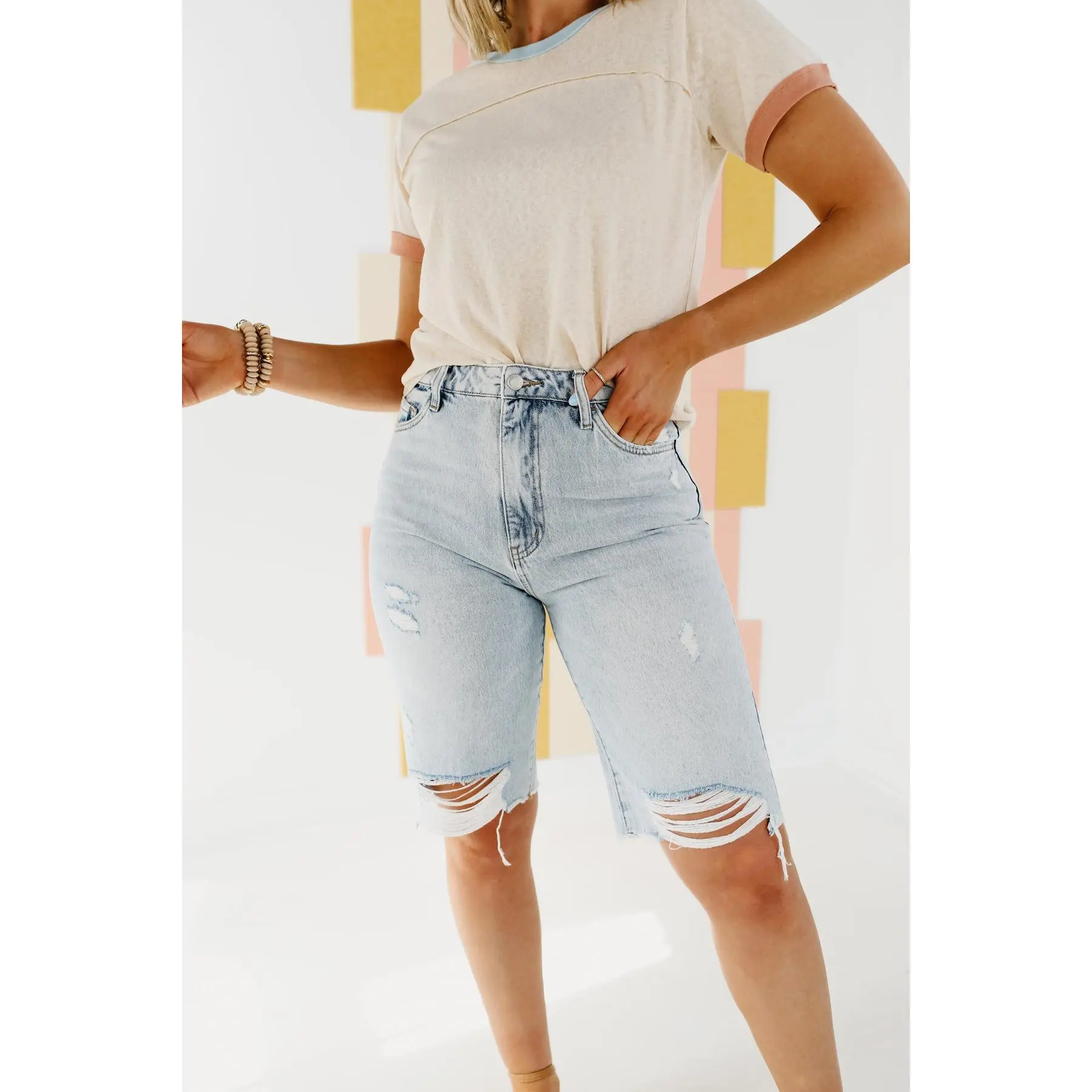 Vervet Denim | The Tammie 11" High Rise Bermuda Shorts - FINAL SALE