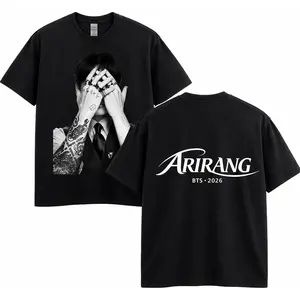 Vintage Boys Arirang World Tour 2026 Shirt, Retro Black & White Aesthetic Shirts, RM Jin Suga J Hope Jimin V Jung Kook Lightweight Cotton Tee, Gift Merch For KPOP Army Fans