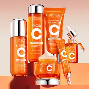 [SADOER->HONLINK] 5X Vitamin C Skincare Set, 6-In-1 Skincare Kit for Moisturizing,Hydrating,Radiant Glow & Even Skin Tone - Daily Skincare, Best Gift