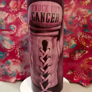 Knock Out Cancer Tumbler, Fight Like a Kid Tumbler, Breast Cancer Awareness Tumbler, Pink Tumblers