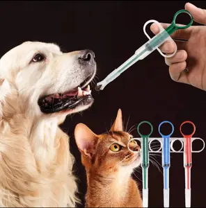 3 Pieces Pet Pill Plunger Popper for Small Cats Dogs Pill Gun Dispenser Shooter Pet Piller Soft Tip Tablet Syringe Pusher Animal Medicine Feeder for Feeding(Green+Red+Blue)