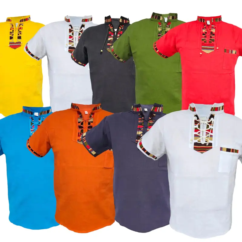 Sacbe Clothing Typical Guatemala Shirt with Hand Embroidered Mayan Pattern Menswear Top Casual Breathable Outfits
