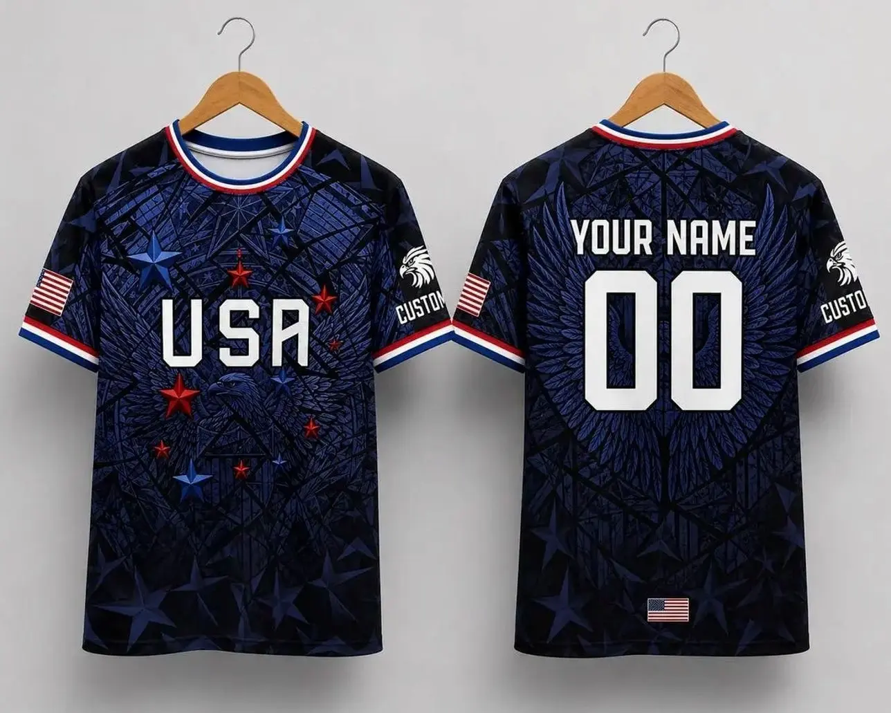 Customizable USA Soccer Jersey 2026, Personalized Name And Number Sports Shirt, Breathable Quick-Dry Fan Gear For Match Day