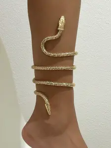 Versatile Stylish Snake Freely Wrap Chain, Adjustable Leg Chain, Ankle Bracelet, Arm Cuff, Freely Shapeable Simulated Snake Body Jewelry, Adjustable Anklet