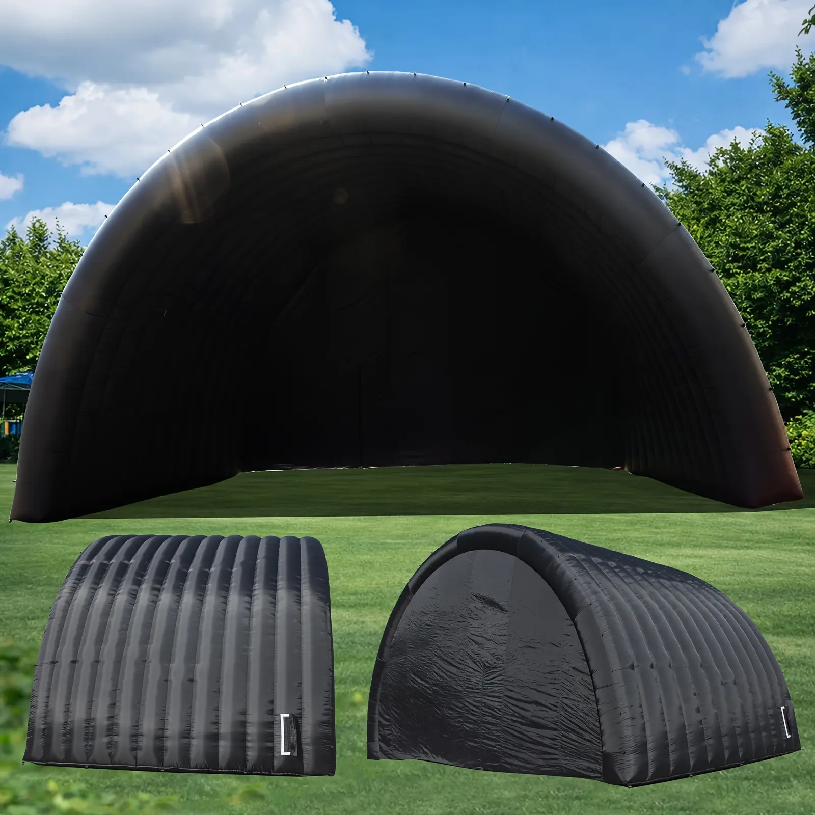 38 X 20 X 18FT Inflatable Event Stage Tent Indoor/Outdoor Dome Booth, Inflatable Stage Cover Party Tent Marquee Concert Shelter Dome Parties Cover with Built-In Blower Quick Set-Up